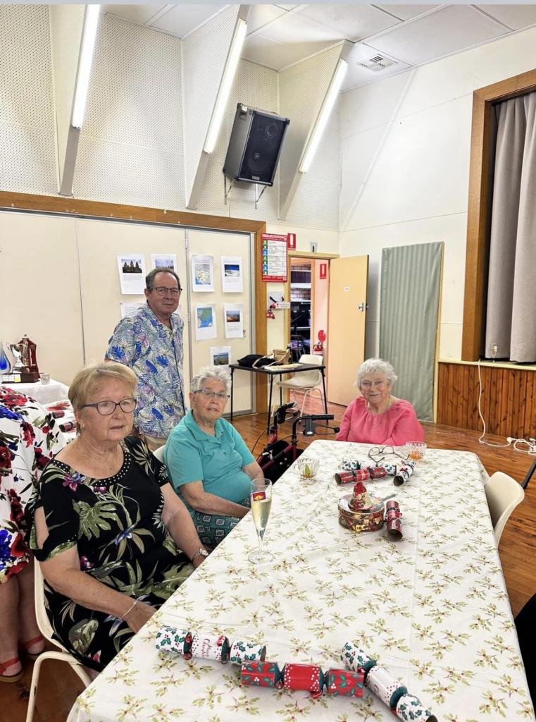 Laurie, Bill, Marg and Joan catching up